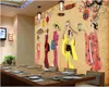 Sfondi WELLYU Moda Panno di Seta Carta Da Parati Sexy Giapponese Vintage Carattere Negozio Sushi Sfondo Muro Papel De Parede 3d Wallpaper3D