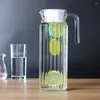 Bouteilles d'eau pichet de réfrigérateur avec couvercle en plastique ventilé, ensemble de 2 pichets en verre avec bec sans déversement pour aliments et café