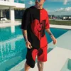 men Set K King Letter Print T-shirt Sets Oversized Loose Casual Suit 2 Piece Short Sleeve Beach Tracksuit Designer Man Clothing S0bw#