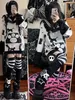 Harajuku gotycka czaszka gwiazda dzianiny nóg podgrzewacze Socki Punk Dziewczęta dwa boczne nogi okładka japońskie buty kawaii streetwear Cover 240315
