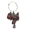 Keychains Western Horse Saddle Keychain Car Interior Decor For Key Gift Lover Acrylic Keyc