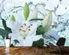 壁紙パペルドデは水面下の白いスプラッシュ背景花の壁紙リビングルームベッドルーム壁画壁紙家の装飾