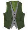 Nowy zielony garnitur kamizelka hodowca kamizelka kamizelka kamizelka best man kamizelka na ślub B7ta#