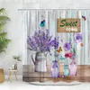 Rideaux de douche tournesol, fleurs de printemps, planche de ferme, papillon, lavande, imprimés de maison, décoration de salle de bain