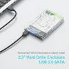 Gabinete phixero 2,5 polegadas Caixa de armazenamento de gabinete SSD SATA SATA USB 3.0 Tipo C Caixa de disco rígido Suporte externo UASP para PC laptop