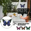 Gartendekorationen 1PC Wandanhänger rostfrei Schmiedeeisen Statue Kunstwerk Ornamental Home Decor 3D Metall Schmetterling für Q2S0