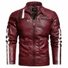 Herfst Winter Mannen Biker Leren Jas Fi Stand Kraag Rits Jas Toevallige Slanke Windjack Motorfiets Kunstleer Jas l4fA #