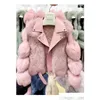 Womens Fur Faux Brand Luxury Coat Winter Jacket Women Natural Genuine Leather Locomotive Outerwear Streetwear Thick Warm6509285 Drop D Otmjc