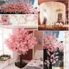 Decorative Flowers Plastic Artificial Cherry Rattan Elegant Pink 1.8M Hanging Garland Fake Flower