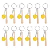 Keychains 12pcs Mini Keychain 소프트볼 키링 팀 선물을위한 나무 야구 방망이