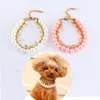 Abbigliamento per cani Accessori per cuccioli carini Prodotti per animali Collana di perle regolabile Collare con strass Campana Gioielli per gatti