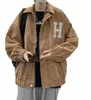 giacca di velluto a coste da uomo primavera americana giacca casual con risvolto ins marchio di tendenza allentato bello strada top k pop vestiti goth Q33T #