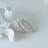 Orecchini a cerchio in argento sterling 925 geometrici vuoti da sposa festa di fidanzamento gioielli creativi 2024 accessori classici di tendenza