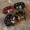 Noorse Runen Viking Thors Hamer Survival Armbanden Mannen Roestvrij Staal Outdoor Camping Polsbandje Handgemaakte Gevlochten Charme Sieraden 240325