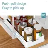 Kitchen Storage Rack Pull-out Style Sink Hollow Draining With 4 Hooks Sliding Drawer Cabinet Basket Organizer For