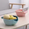 Bowls Plastic Fruit Snack Bowl med mobiltelefonhållare Multifunktion Dubbelskikt Portabla praktiska hemmuttrar