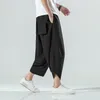 Vintage Harem Joggers Hombres Pantalones hasta la pantorrilla Streetwear 2024 Color sólido Casual Pantalones de verano Hombre Harajuku Fi Pantalones 17ep #