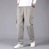 Männer 2023 Neue Cott Lose Casual Cargo Hosen Männer FI Einfarbig Multi-Pocket Jogger Marke Militär Hosen Männer Größe 6XL M9FF #