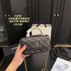 cüzdan lüks çantası chanelace 23b 16cm metal sap rüzgar elmas ızgara zincir çantası üst düzey ve şık elle crossbody tek sırt basit zarif ve zarif