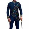 2023 Costume de luxe pour hommes de style africain élégant à carreaux à rayures costume et pantalon à simple boutonnage 2 pièces costume d'affaires décontracté pour hommes f5ee #