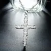 Pendentif Colliers 925 Sterling Silver Fashion Cross High Bijoux Collier Cadeau N359