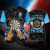 beer And Darts Printed Men's T-shirt Tops Persalized Short Sleeve Shirt O-Neck Cott Tees Oversized Casual Cool Streetwear D4ZT#