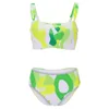 Les maillots de bain féminins sexy tie dye ne positionne pas le buste imprimé divisé de maillot de bain ensemble licou haut-bikini