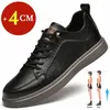 Casual Shoes Summer Breattable Hollow Out Men Elevator Leisure Loafers Soft Moccasins höjd Öka högre man sneakers