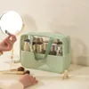 Borse per cosmetici Borsa da viaggio portatile impermeabile trasparente Borsa per trucco da toilette in PVC Foo Portaoggetti da bagno per il trasporto all'aperto