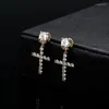 Ohrstecker Mode Einfache Zirkon Kreuz Ohrstecker Für Männer Und Frauen Retro Hip Hop Legierung Anhänger Ohrring Gothic Schmuck Zubehör Geschenk