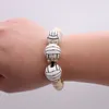 Handmade Wood Beaded Baseball Football basketball Volleyball Elastic Beads Bracelet