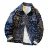 Herbst Retro Ethnischen Stil Jacquard Denim Jacken Männer Hübscher Lose Beiläufige High Street Arbeitskleidung Jacke Tops Männlich Kleidung 10pi #