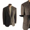 Herrenanzüge Maßgeschneiderter einteiliger Blazer mit spitzem Revers One Butt Hahnentritt-Hochzeitswürfel Plaid-Streifen nach Maß Plus Size e7yD #