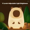 Luci notturne Simpatico cartone animato Capibara Lampada per animali in silicone leggera Ricaricabile tramite USB Regolazione del sonno per i regali dei bambini