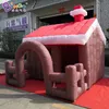 Preço de fábrica por atacado 3x3x3mH casa de Natal inflável soprada por ar Santa edifícios para festa ao ar livre evento decoração brinquedos esporte