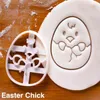 Bakvormen 1/2/5PCS Paasei Cookie Cutter Embosser Mold Chick Fondant Biscuit Gereedschap Happy Party DIY