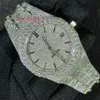 Moissanite Full Iced Out Mens Watch rostfritt stål arabiskt teckensnitt titta för honom hiphop bling watch