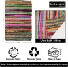 Tappeti Tappeto tessuto a mano in straccio a righe tappeto in cotone riciclato colorato