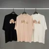 TEES TSHIRT 여름 패션 남성 여성 디자이너 T 셔츠 긴 슬리브 탑 손바닥 편지면 Tshirts 의류 의류 인쇄 남성과 여성용 면적 상단.