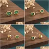 Stud Earrings Internet Celebrity Jewelry Supply Copper-Plated Gold Ingot Retro Chinese Royal Court Style Classical Drop Delivery Otag7