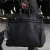 Birkn50 cuir véritable Bk haut noir grande capacité sac Fitness femmes mode fourre-tout sac à main