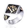 Oktrendy unique punk ring silver color biker 1% er carved stainless steel gold men skull band party rings 240312