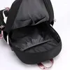 Skolväskor stora för mode svartrosa tonårs ryggsäck tonårsflickor USB -port canvas skolväska student bokpåse mochila