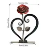 Decorative Flowers Heart-Shaped Stand Hand Forged Iron Rose With Wedding Anniversary Gift For Wife Living Room Bedroom Study