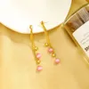 dangle earrings uerユニークなオパール繊細なクリスタルゴールドカラーブラスロングタッセルファッションジュエリーアクセサリー