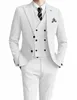 2024 Solido Bianco Abito da Uomo Formale Matrimonio Groomman Smoking Doppio Petto Elegante Slim Fit Blazer 3 Pezzi Set Vestido De Novia 532A #