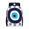 Backpack Cute Blue Turkish Evil Eye Laptop Women Men Casual Bookbag For School College Students Nazar Amulet Boho Bag