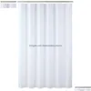 Duschgardiner Solid Polyester Waterproof Fabric Decoratived Modern White Curtain Q240116 Drop Leverans DH3J9