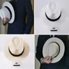 10pcs/Lot Summer Beach wakacje Panama Jazz Hat Sunshreen Ręcznie tkany słomka słomowa kapelusz mężczyzna kobiety Hawaii Casual Sunshade Gangster Cap 240319