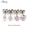 Boucles d'oreilles Alisouy 2 pièces unisexe femmes hommes carré cristal Zircon acier inoxydable oreille Tragus Cartilage Piercing bijoux